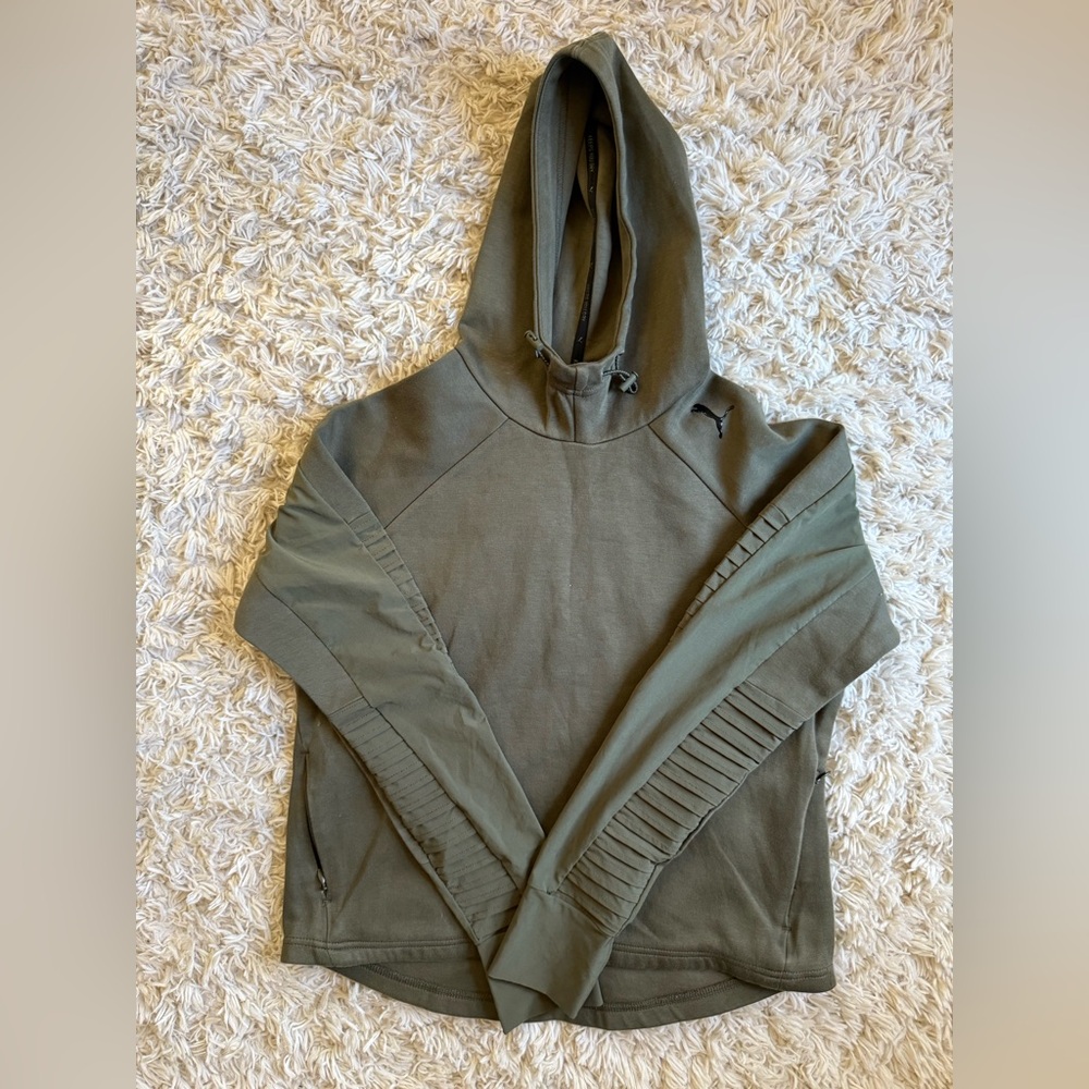 Puma Khaki Green Pullover Hoodie
